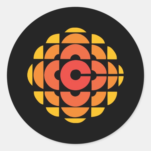 Retro 1974 - 1986 op zwart ronde sticker (Voorkant)