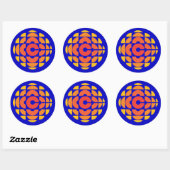 Retro 1974-1986 ronde sticker (Vel)