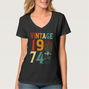 Retro 1974 48 Jaar Verjaardag Camping Wandelen B T-shirt