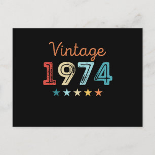 Retro 1974 50e verjaardag cadeau 50 jaar oud briefkaart