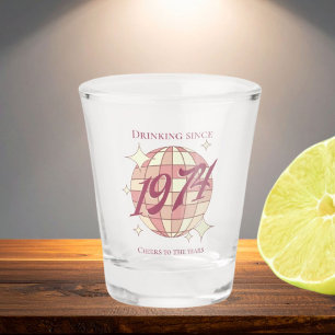 Retro 1974 cadeau voor 50ste verdrinking shot glas