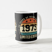 Retro 1975 50e verjaardag koffiemok (Voorkant rechts)