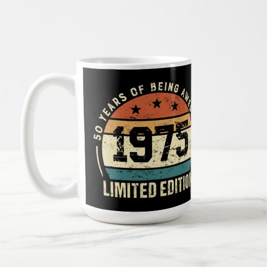 Retro 1975 50e verjaardag koffiemok (Links)