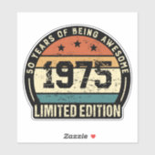 Retro 1975 50e verjaardag sticker (Vel)