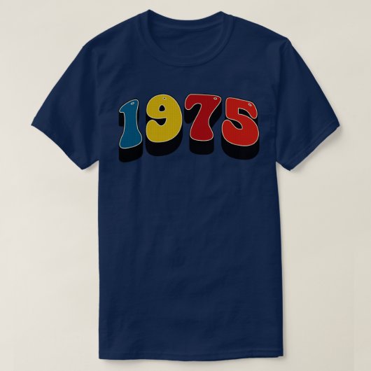 Retro 1975 Geboortejaar T-shirt (Design voorkant)