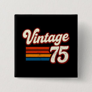 Retro 1975 Gemaakt in 1975 50e verjaardag 50 Jaar Vierkante Button 5,1 Cm