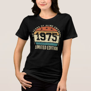 Retro 1975 Verjaardagscadeau Idee 50 Jaar Tri-Blend Shirt