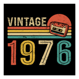 Retro 1976 Birthday Music Cassette Tape 50th Bday Perfect Poster