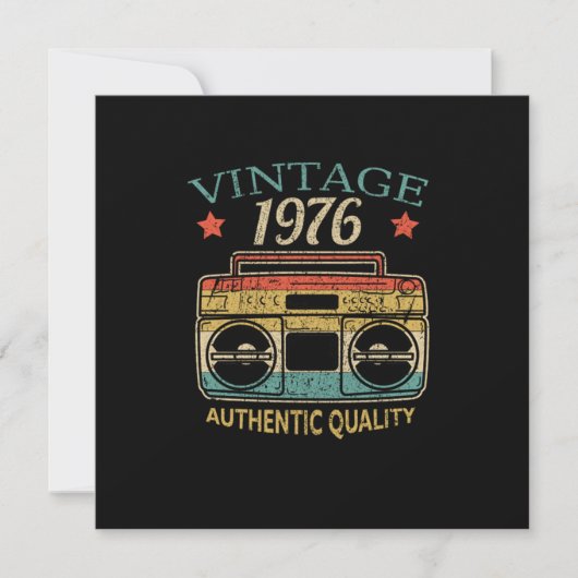 Retro 1976 Radio Authentieke Kwaliteit Verjaardags Kaart (Voorkant)