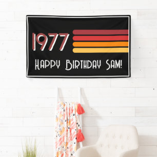 Retro 1977 Streep Zon 50e Verjaardag Spandoek