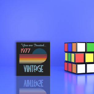 Retro 1977 Vintage Streep Zon 50ste Verjaardag Zwa Kaart