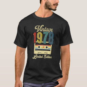 Retro  1978 Cassettebandje 44e verjaardag Mus T-shirt
