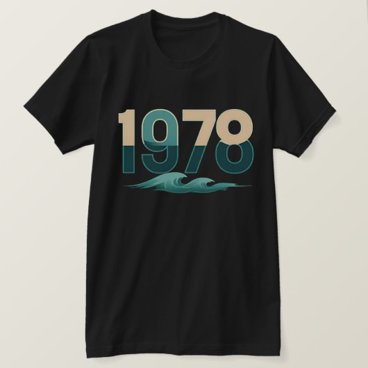 Retro 1978 Ocean Wave Graphic T-shirt (Design voorkant)