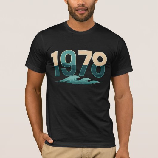 Retro 1978 Ocean Wave Graphic T-shirt (Voorkant)