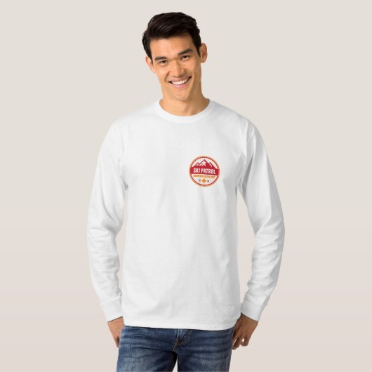 Retro 1979 Ski Patrol Lange hoes T-shirt (wit) (Voorkant volledig)