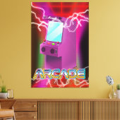 Retro 1980-arcade canvas afdruk (Insitu (Woonkamer))