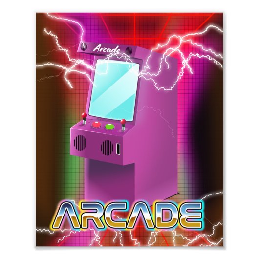 Retro 1980-arcade foto afdruk (Voorkant)