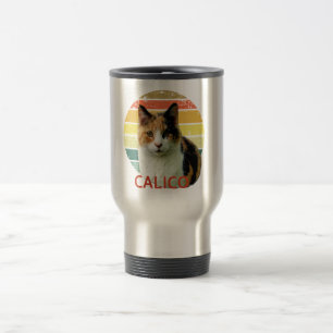 Retro 1980 Faded Sunset Calico Moggy Cat Art Reisbeker