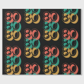  Retro 1980 Red Green Yellow Cadeaupapier (Vlak)