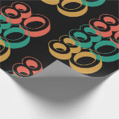  Retro 1980 Red Green Yellow Cadeaupapier (Hoek)