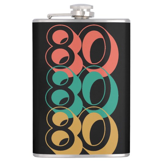  Retro 1980 Red Green Yellow Heupfles (Voorkant)