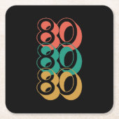 Retro 1980 Red Green Yellow Kartonnen Onderzetters (Voorkant)