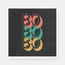  Retro 1980 Red Green Yellow Servet