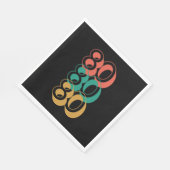  Retro 1980 Red Green Yellow Servet (Hoek)