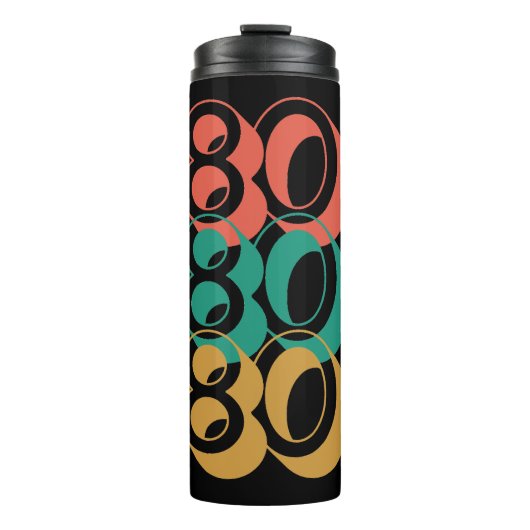  Retro 1980 Red Green Yellow Thermosbeker (Voorkant)
