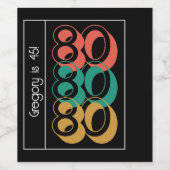 Retro 1980 Red Green Yellow Wijn Etiket (Enkel label)