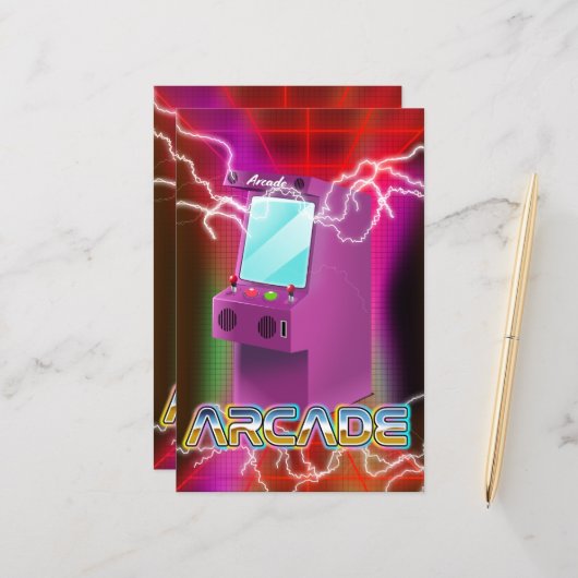 Retro 1980s arcade T-Shirt (Voorkant / Achterkant in situ)