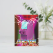 Retro 1980s arcadespel briefkaart (Staand voorkant)