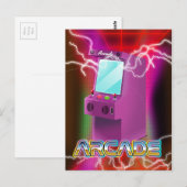 Retro 1980s arcadespel briefkaart (Voorkant / Achterkant)