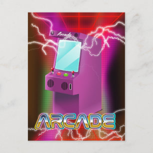 Retro 1980s arcadespel briefkaart