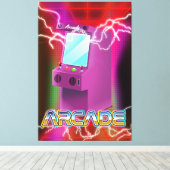 Retro 1980s arcadespel canvas afdruk (Insitu (Houten vloer))
