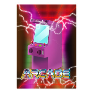 Retro 1980s arcadespel foto afdruk