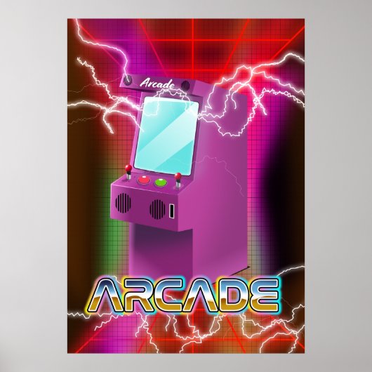 Retro 1980s arcadespel poster (Voorkant)