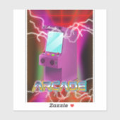 Retro 1980s arcadespel sticker (Vel)