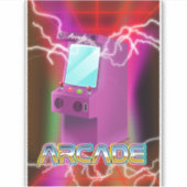 Retro 1980s arcadespel sticker (Voorkant)