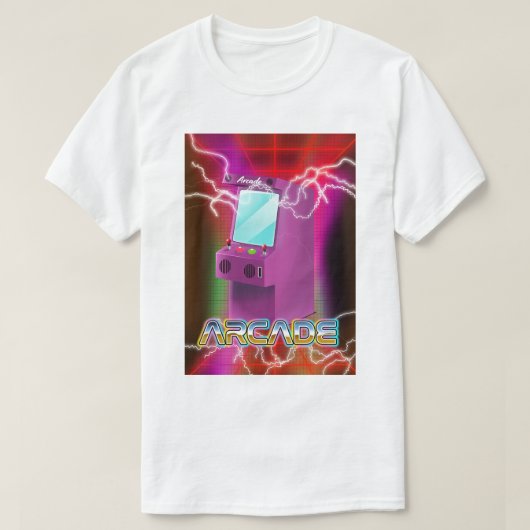 Retro 1980s arcadespel t-shirt (Design voorkant)