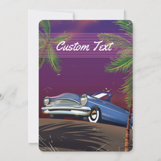 Retro 1980s Auto neon poster Kaart (Voorkant)