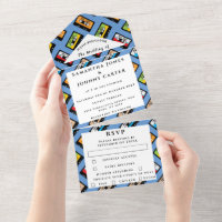 Retro  1980s Cassette Pattern Wedding