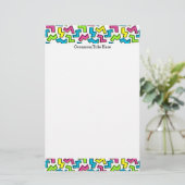 Retro 1980's Cool Cute 80s Memphis Pattern Briefpapier (Staand voorkant)
