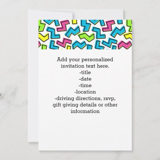 Retro 1980's Cool Cute 80s Memphis Pattern Kaart (Achterkant)