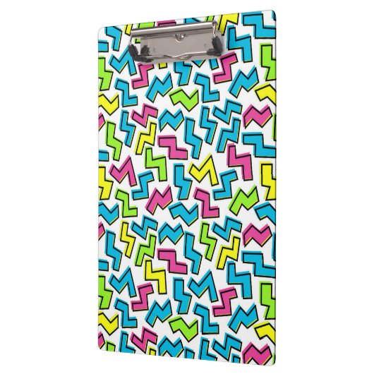 Retro 1980's Cool Cute 80s Memphis Pattern Klembord (Links)