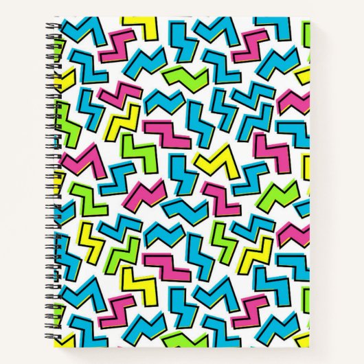 Retro 1980's Cool Cute 80s Memphis Pattern Notitieboek (Voorkant)