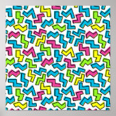 Retro 1980's Cool Cute 80s Memphis Pattern Poster (Voorkant)