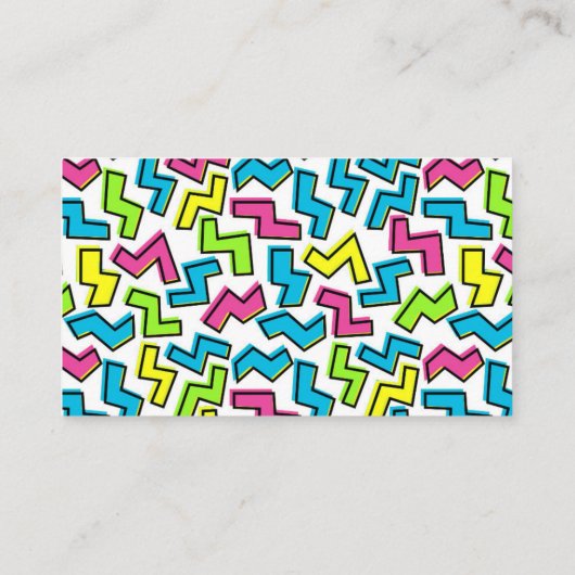 Retro 1980's Cool Cute 80s Memphis Pop Art Pattern Visitekaartje (Achterkant)