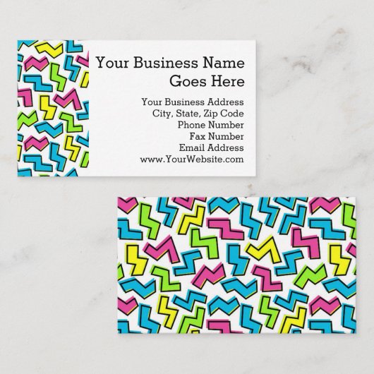 Retro 1980's Cool Cute 80s Memphis Pop Art Pattern Visitekaartje (Voorkant / Achterkant)