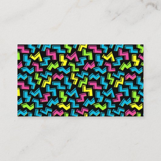 Retro 1980's Cool Cute 80s Memphis Pop Art Visitekaartje (Achterkant)